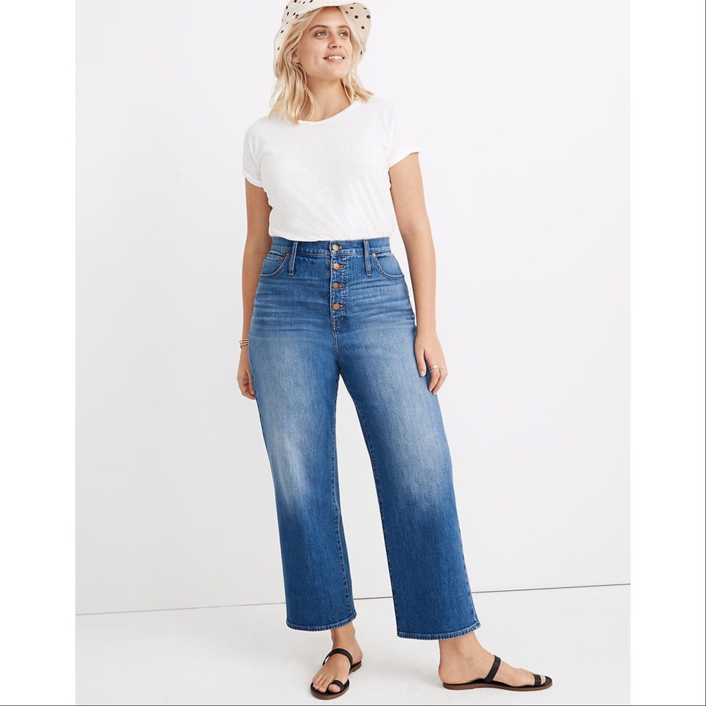 👖Madewell Slim Wide-Leg Jeans in Olympia Wash